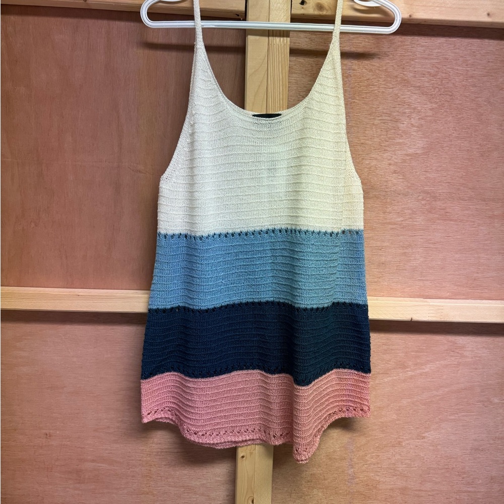 Stylish Cream, Blue, and Pink Striped Camisole